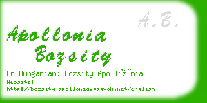 apollonia bozsity business card